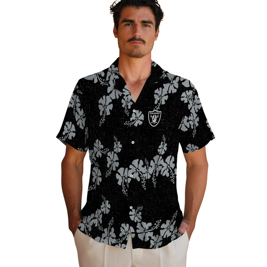 Las Vegas Raiders Hawaiian Shirt - 50th State Flower | Moonbestprint