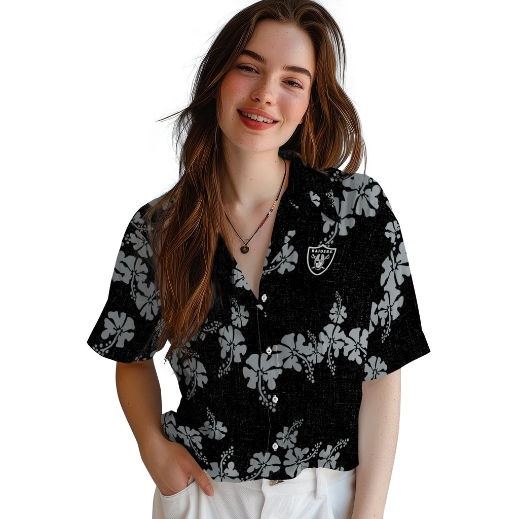 Las Vegas Raiders Hawaiian Shirt - 50th State Flower | Moonbestprint