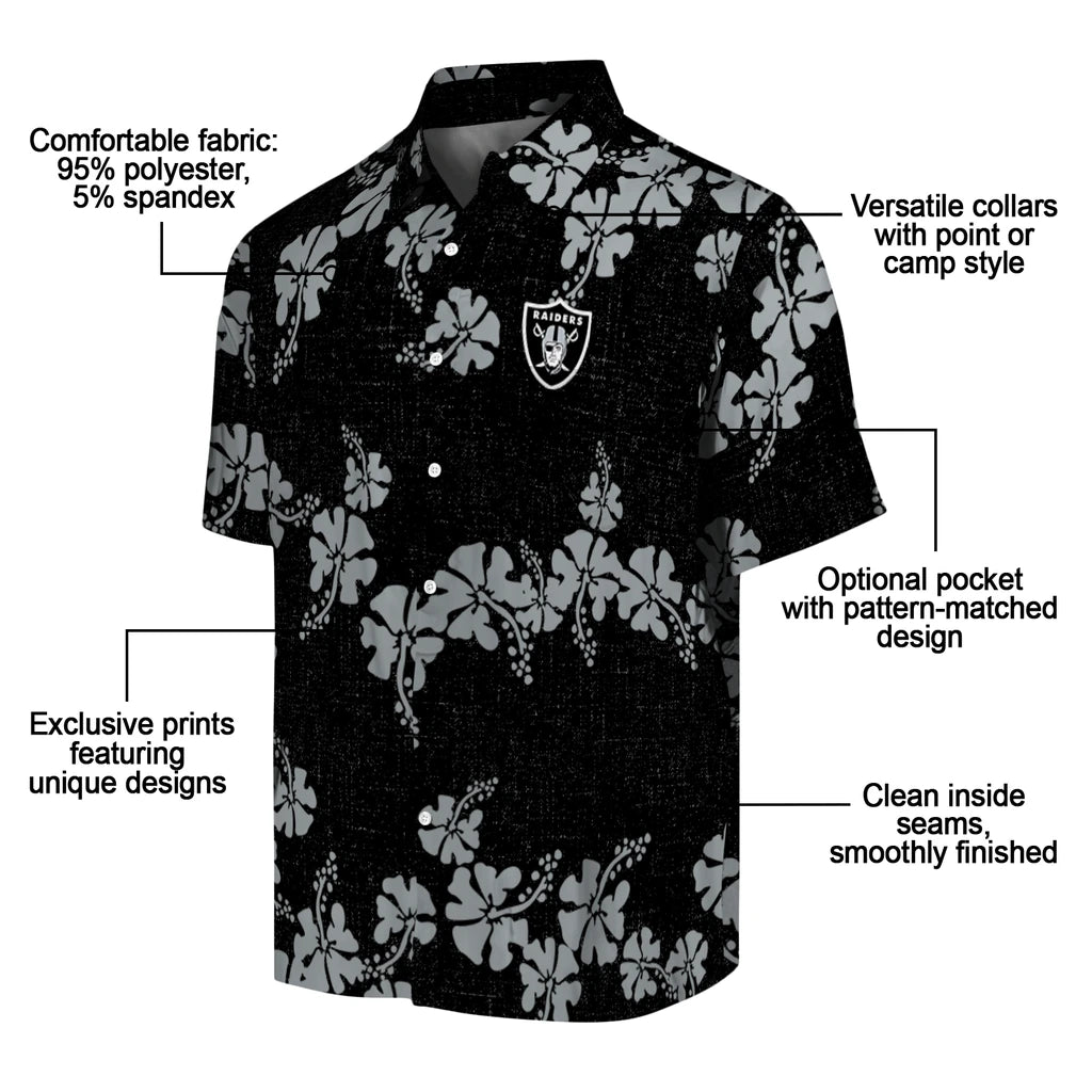 Las Vegas Raiders Hawaiian Shirt - 50th State Flower | Moonbestprint