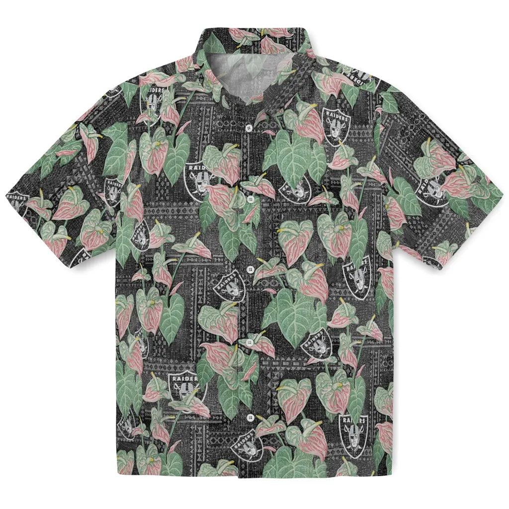 Las Vegas Raiders Hawaiian Shirt - Anthurium Overlay | Moonbestprint