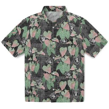 Las Vegas Raiders Hawaiian Shirt - Anthurium Overlay | Moonbestprint