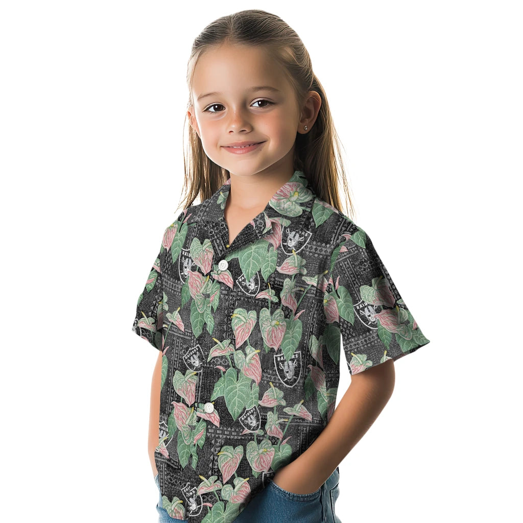 Las Vegas Raiders Hawaiian Shirt - Anthurium Overlay | Moonbestprint