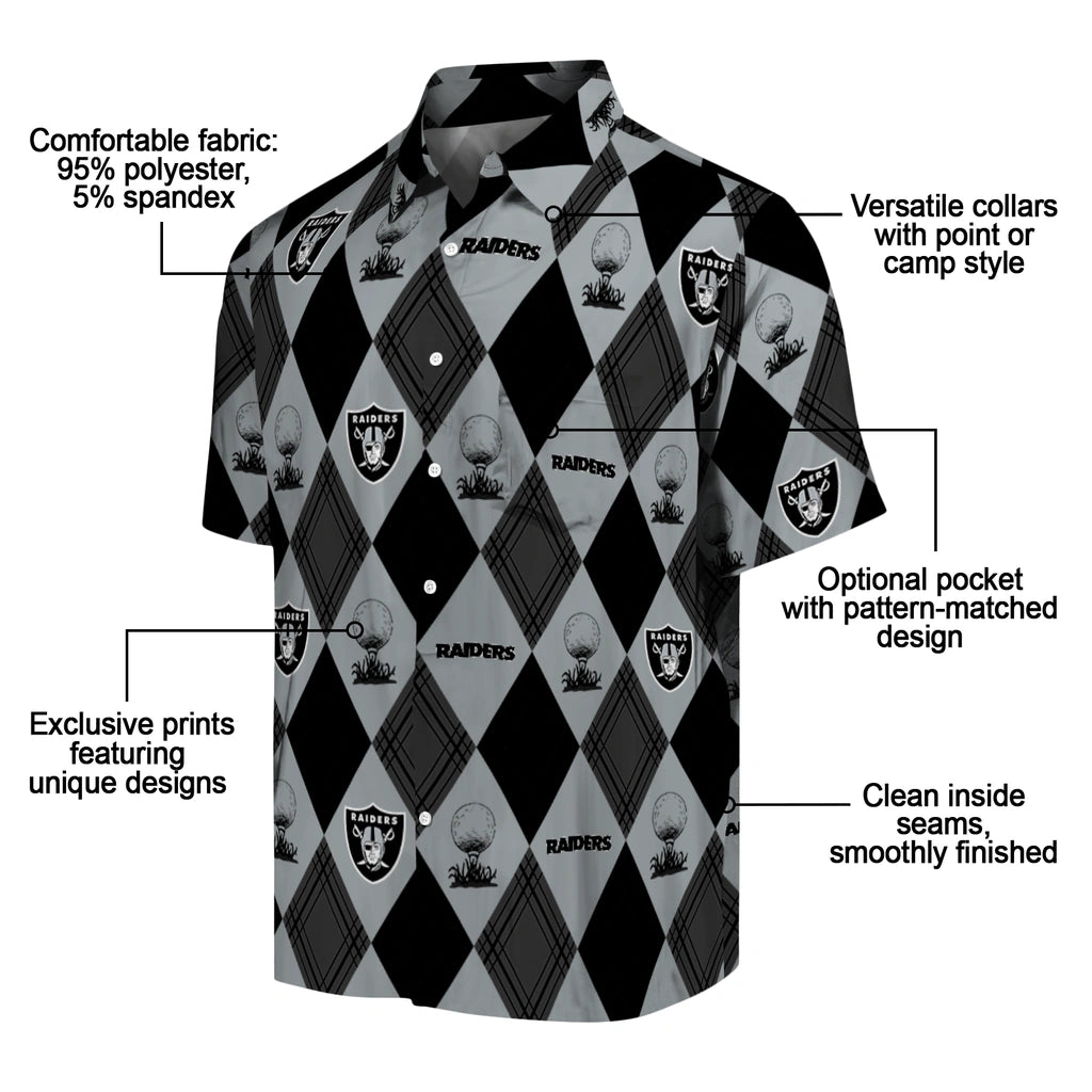 Las Vegas Raiders Hawaiian Shirt - Golfing Plaid | Moonbestprint