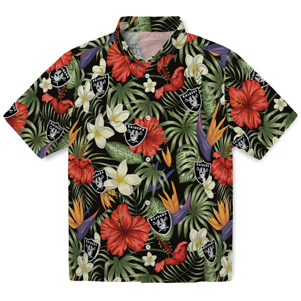 Las Vegas Raiders Hawaiian Shirt - Hawaii Floral Hibiscus | Moonbestprint