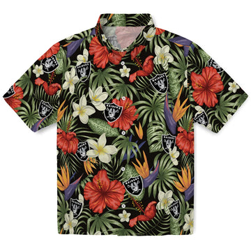 Las Vegas Raiders Hawaiian Shirt - Hawaii Floral Hibiscus | Moonbestprint