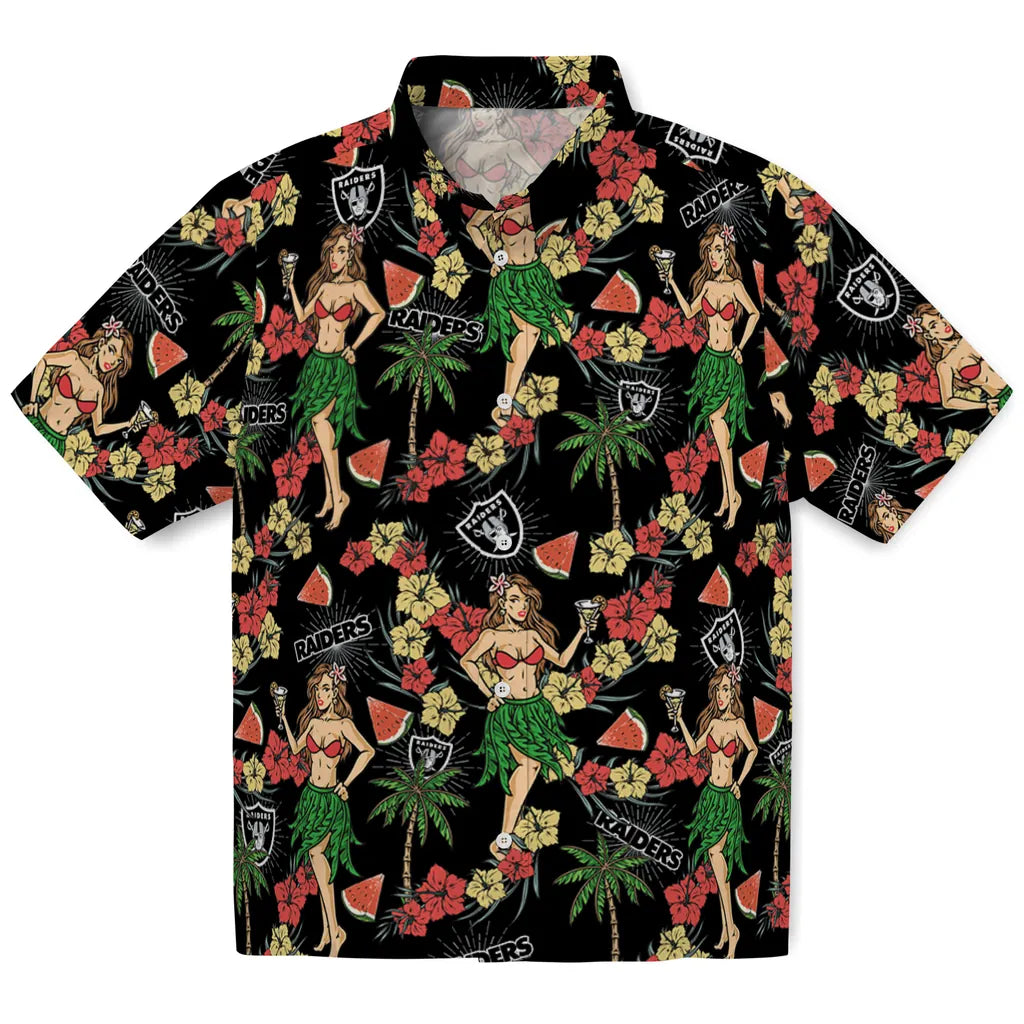 Las Vegas Raiders Hawaiian Shirt - Hawaiian Girls Design | Moonbestprint