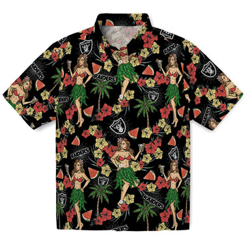 Las Vegas Raiders Hawaiian Shirt - Hawaiian Girls Design | Moonbestprint