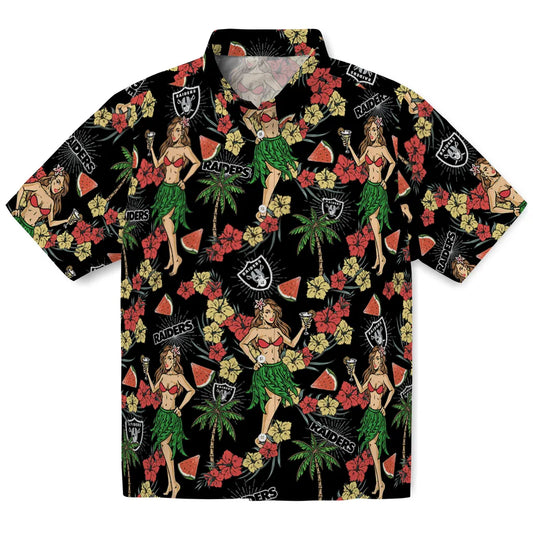 Las Vegas Raiders Hawaiian Shirt - Hawaiian Girls Design | Moonbestprint