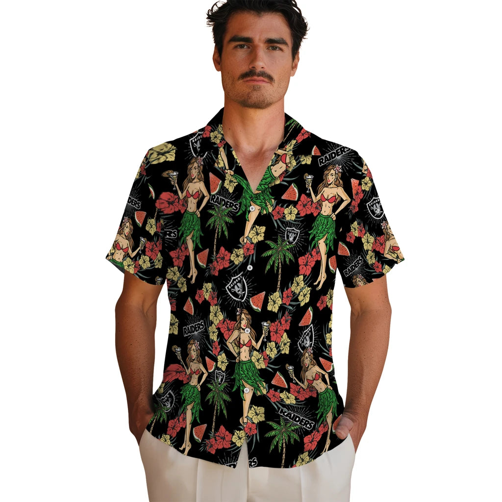 Las Vegas Raiders Hawaiian Shirt - Hawaiian Girls Design | Moonbestprint