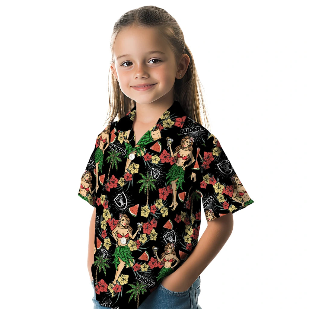 Las Vegas Raiders Hawaiian Shirt - Hawaiian Girls Design | Moonbestprint