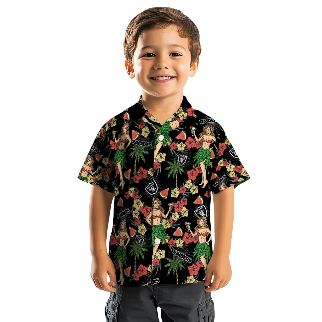 Las Vegas Raiders Hawaiian Shirt - Hawaiian Girls Design | Moonbestprint