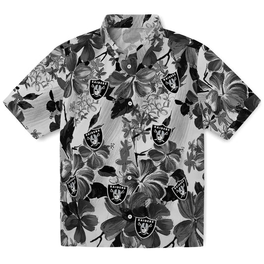 Las Vegas Raiders Hawaiian Shirt - Hibiscus Arrangement | Moonbestprint