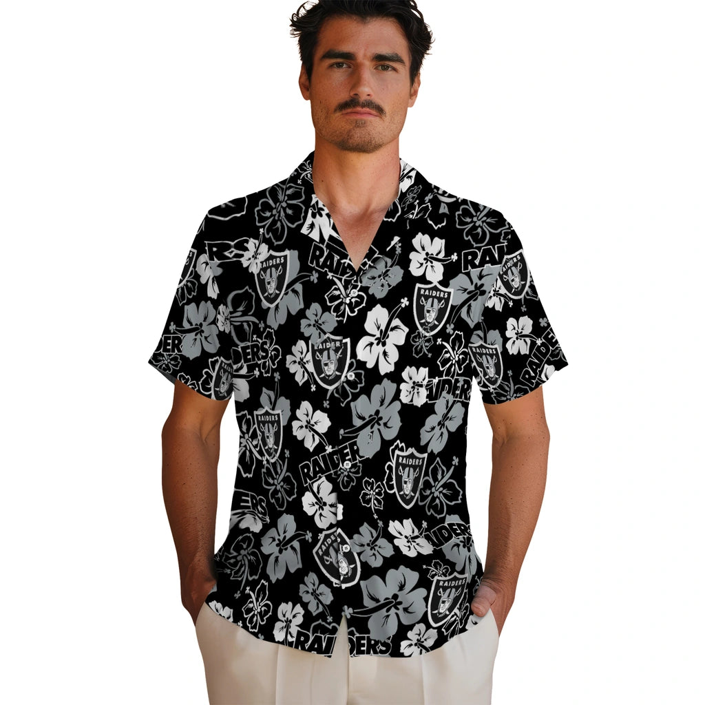 Las Vegas Raiders Hibiscus Bloom Hawaiian Shirt – Moonbestprint