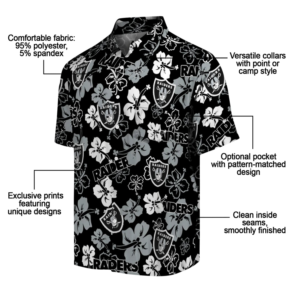 Las Vegas Raiders Hibiscus Bloom Hawaiian Shirt – Moonbestprint