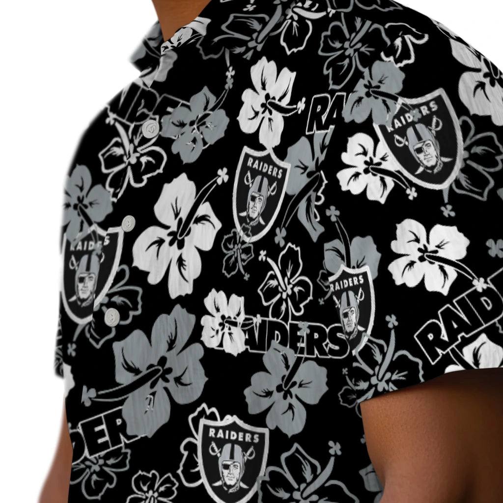 Las Vegas Raiders Hibiscus Bloom Hawaiian Shirt – Moonbestprint