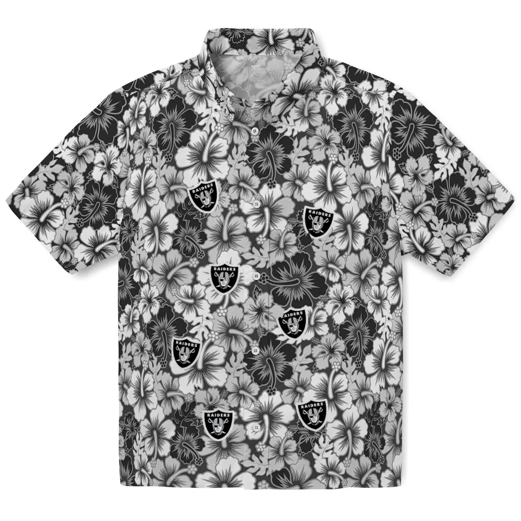 Las Vegas Raiders Hawaiian Shirt - Hibiscus Blooms | Moonbestprint