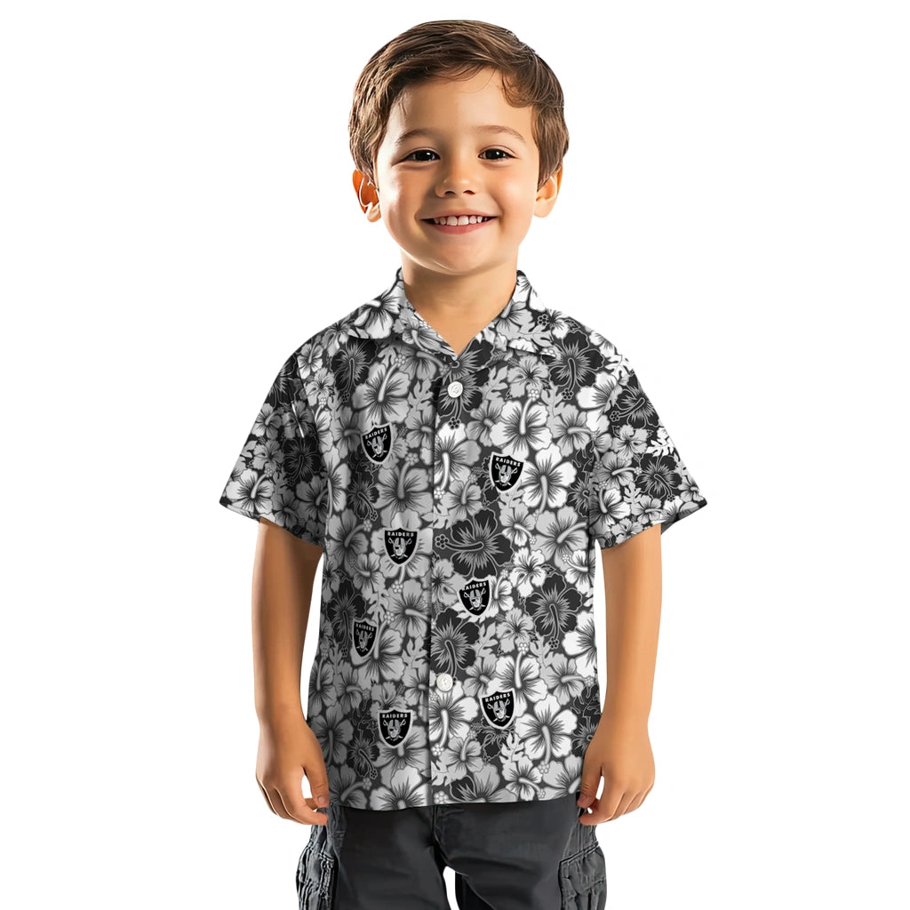 Las Vegas Raiders Hawaiian Shirt - Hibiscus Blooms | Moonbestprint