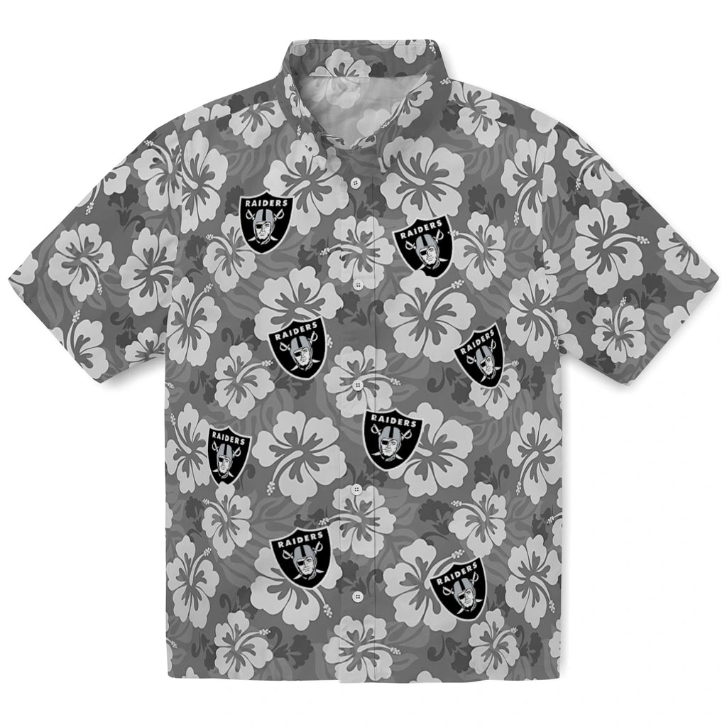 Las Vegas Raiders Hawaiian Shirt - Hibiscus Cluster | Moonbestprint