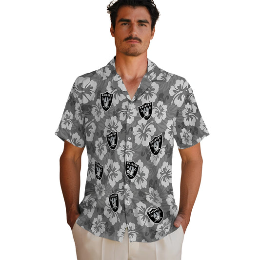 Las Vegas Raiders Hawaiian Shirt - Hibiscus Cluster | Moonbestprint