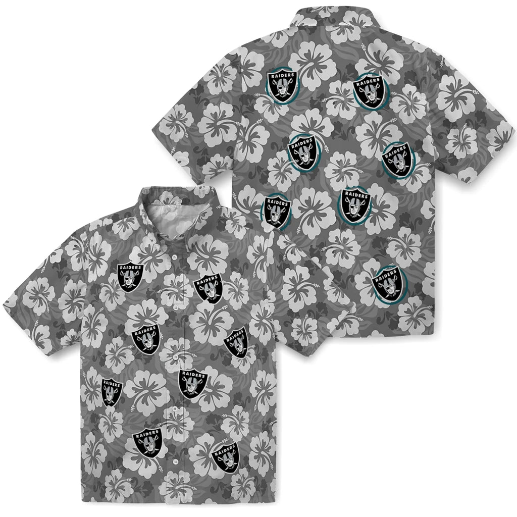 Las Vegas Raiders Hawaiian Shirt - Hibiscus Cluster | Moonbestprint