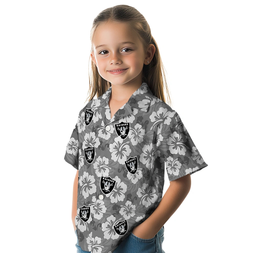 Las Vegas Raiders Hawaiian Shirt - Hibiscus Cluster | Moonbestprint