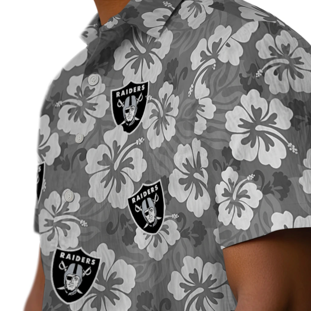 Las Vegas Raiders Hawaiian Shirt - Hibiscus Cluster | Moonbestprint