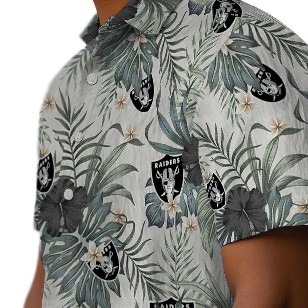 Las Vegas Raiders Hawaiian Shirt - Hibiscus Designs | Moonbestprint