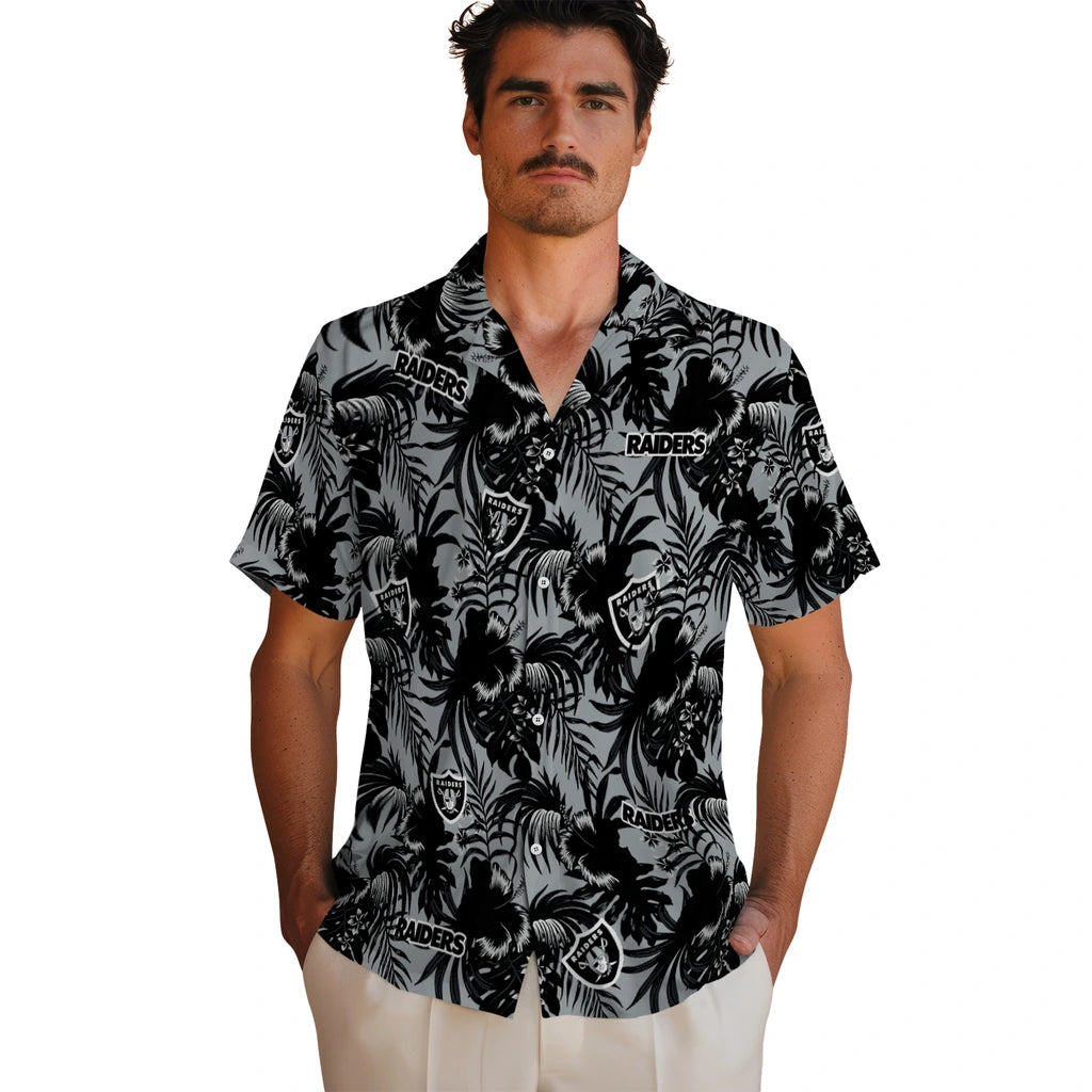 Las Vegas Raiders Hawaiian Shirt - Hibiscus Exotic | Moonbestprint