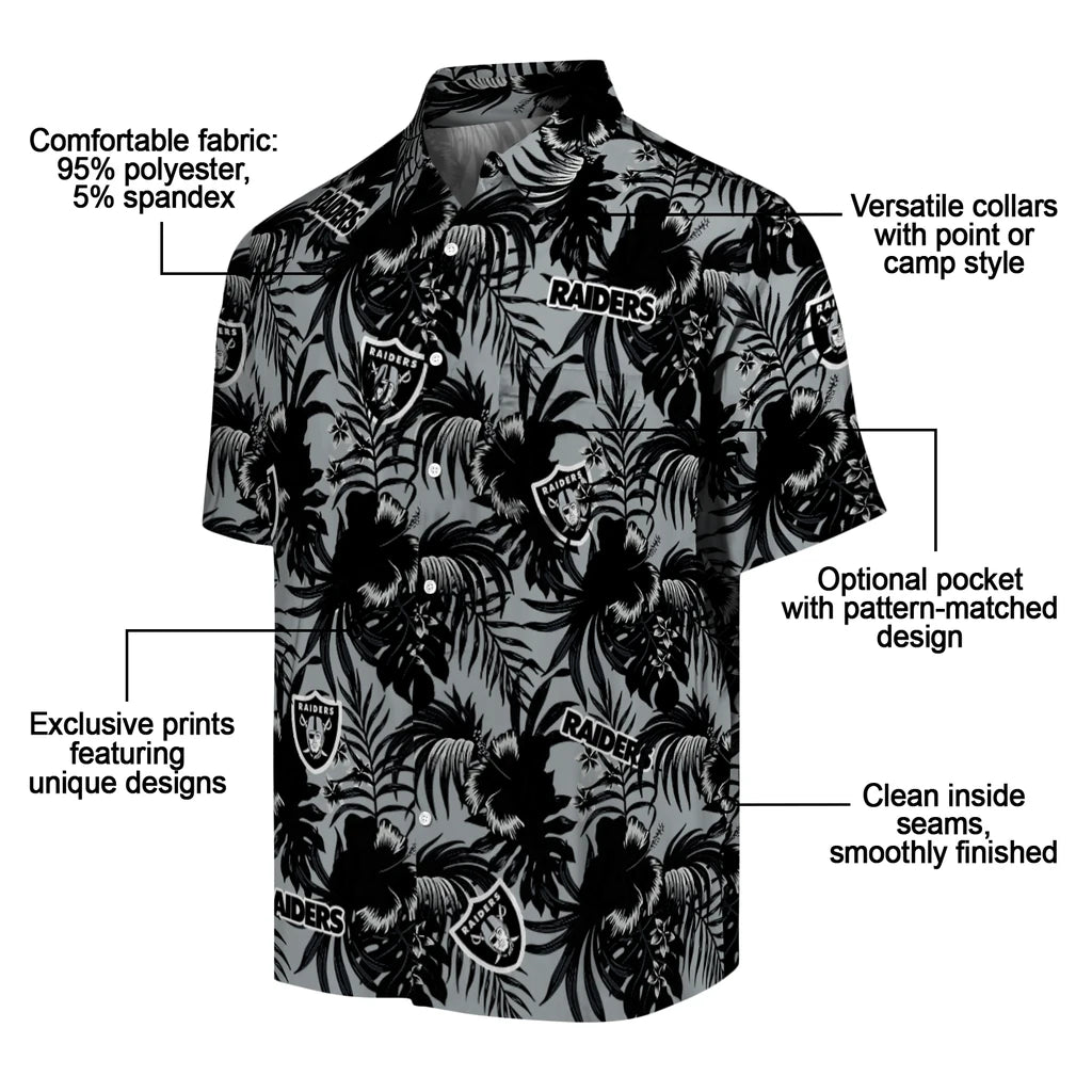 Las Vegas Raiders Hawaiian Shirt - Hibiscus Exotic | Moonbestprint
