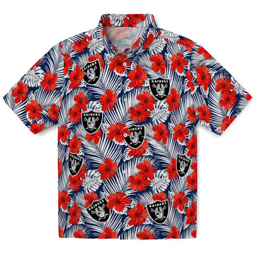 Las Vegas Raiders Hawaiian Shirt - Hibiscus Fiesta | Moonbestprint
