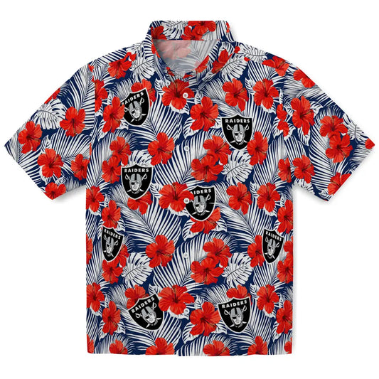 Las Vegas Raiders Hawaiian Shirt - Hibiscus Fiesta | Moonbestprint