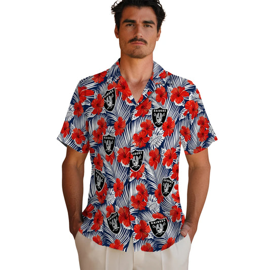 Las Vegas Raiders Hawaiian Shirt - Hibiscus Fiesta | Moonbestprint