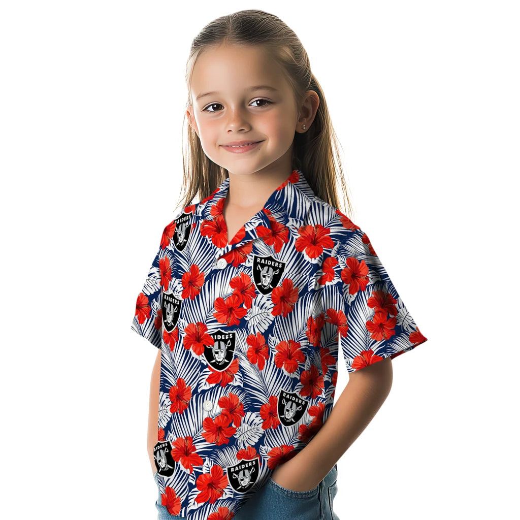 Las Vegas Raiders Hawaiian Shirt - Hibiscus Fiesta | Moonbestprint