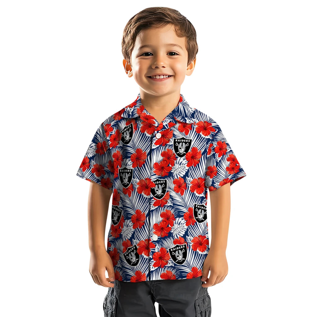 Las Vegas Raiders Hawaiian Shirt - Hibiscus Fiesta | Moonbestprint