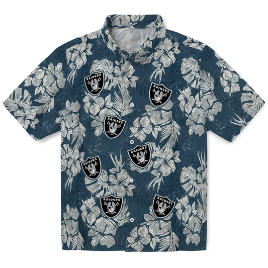 Las Vegas Raiders Hawaiian Shirt - Hibiscus Flowers | Moonbestprint