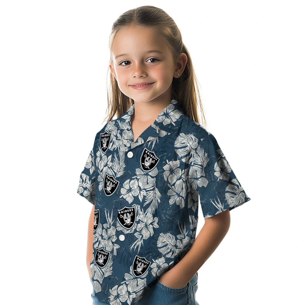 Las Vegas Raiders Hawaiian Shirt - Hibiscus Flowers | Moonbestprint