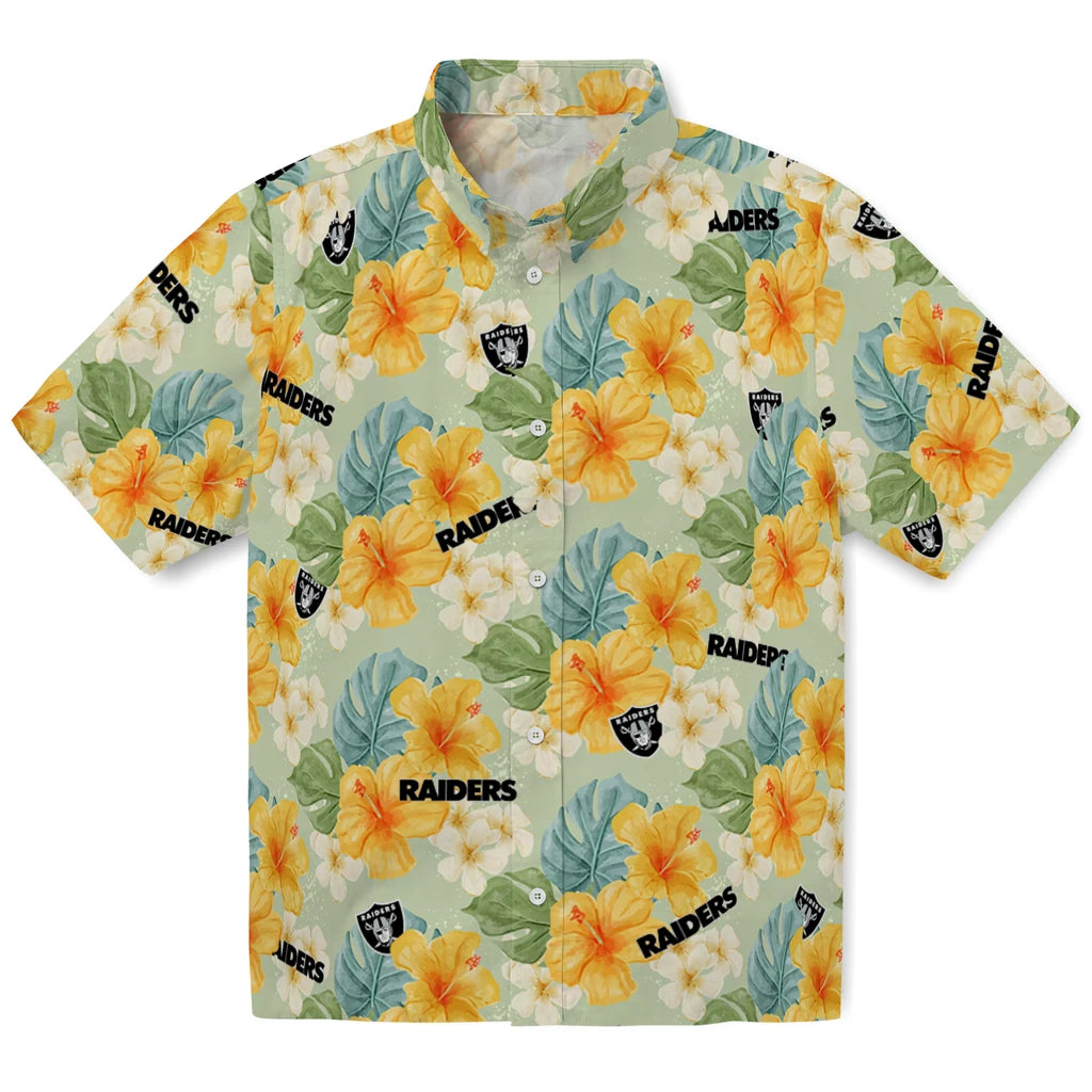 Las Vegas Raiders Hawaiian Shirt - Hibiscus Mood | Moonbestprint