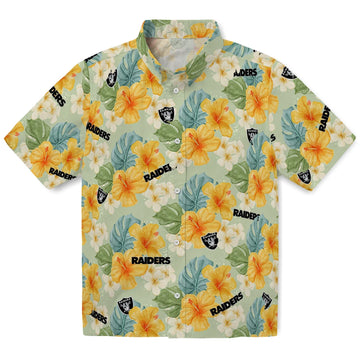 Las Vegas Raiders Hawaiian Shirt - Hibiscus Mood | Moonbestprint