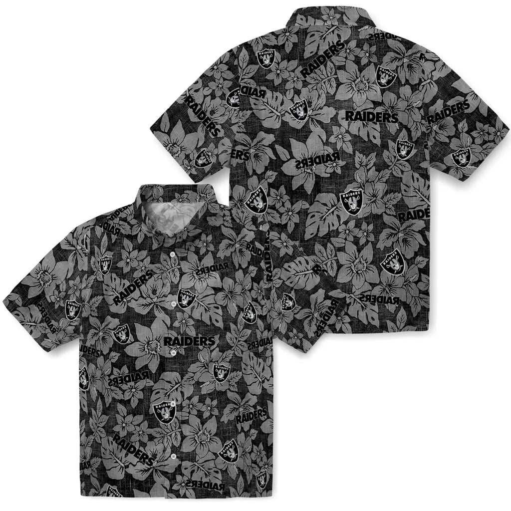 Las Vegas Raiders Hawaiian Shirt - Hibiscus Oasis | Moonbestprint
