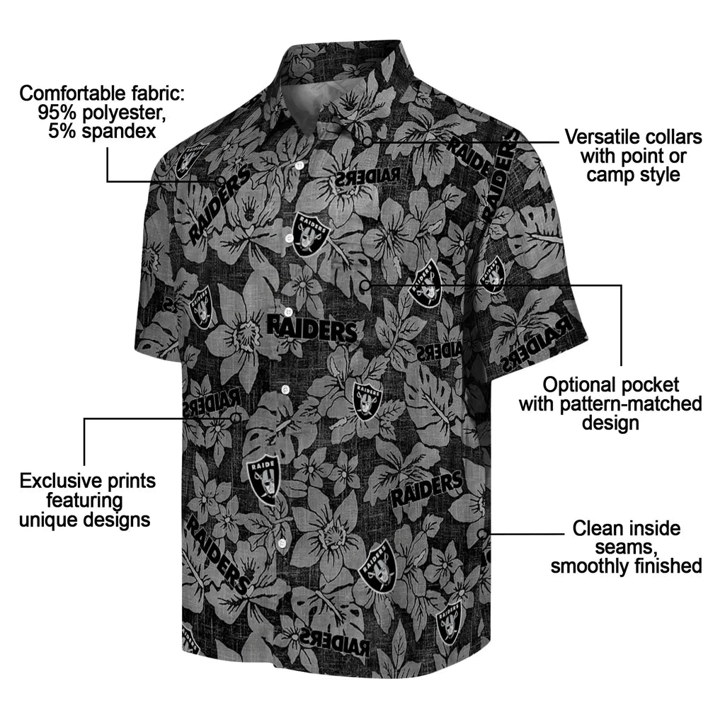 Las Vegas Raiders Hawaiian Shirt - Hibiscus Oasis | Moonbestprint
