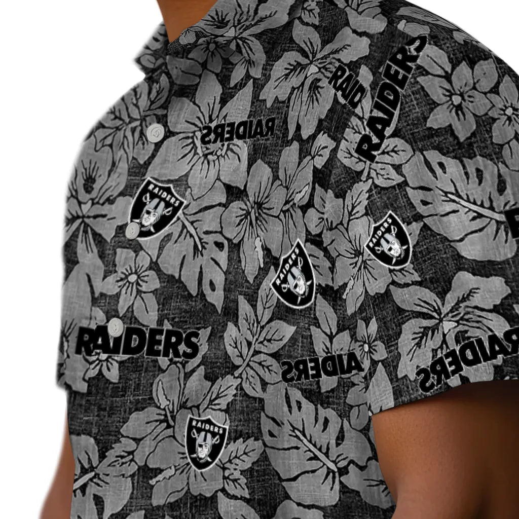 Las Vegas Raiders Hawaiian Shirt - Hibiscus Oasis | Moonbestprint
