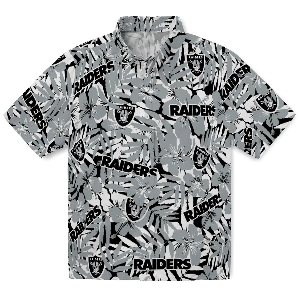 Las Vegas Raiders Hawaiian Shirt - Hibiscus Overlay | Moonbestprint
