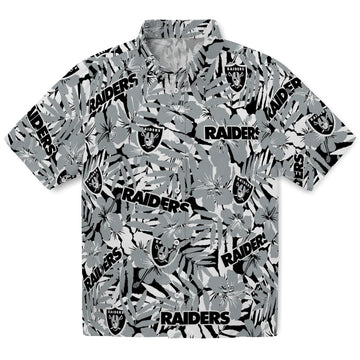 Las Vegas Raiders Hawaiian Shirt - Hibiscus Overlay | Moonbestprint