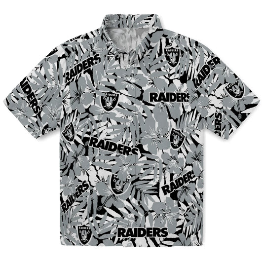 Las Vegas Raiders Hawaiian Shirt - Hibiscus Overlay | Moonbestprint