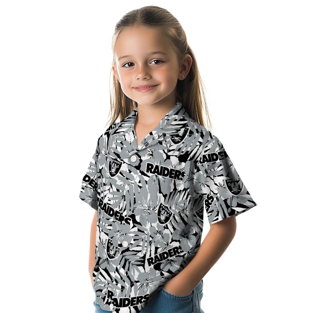 Las Vegas Raiders Hawaiian Shirt - Hibiscus Overlay | Moonbestprint