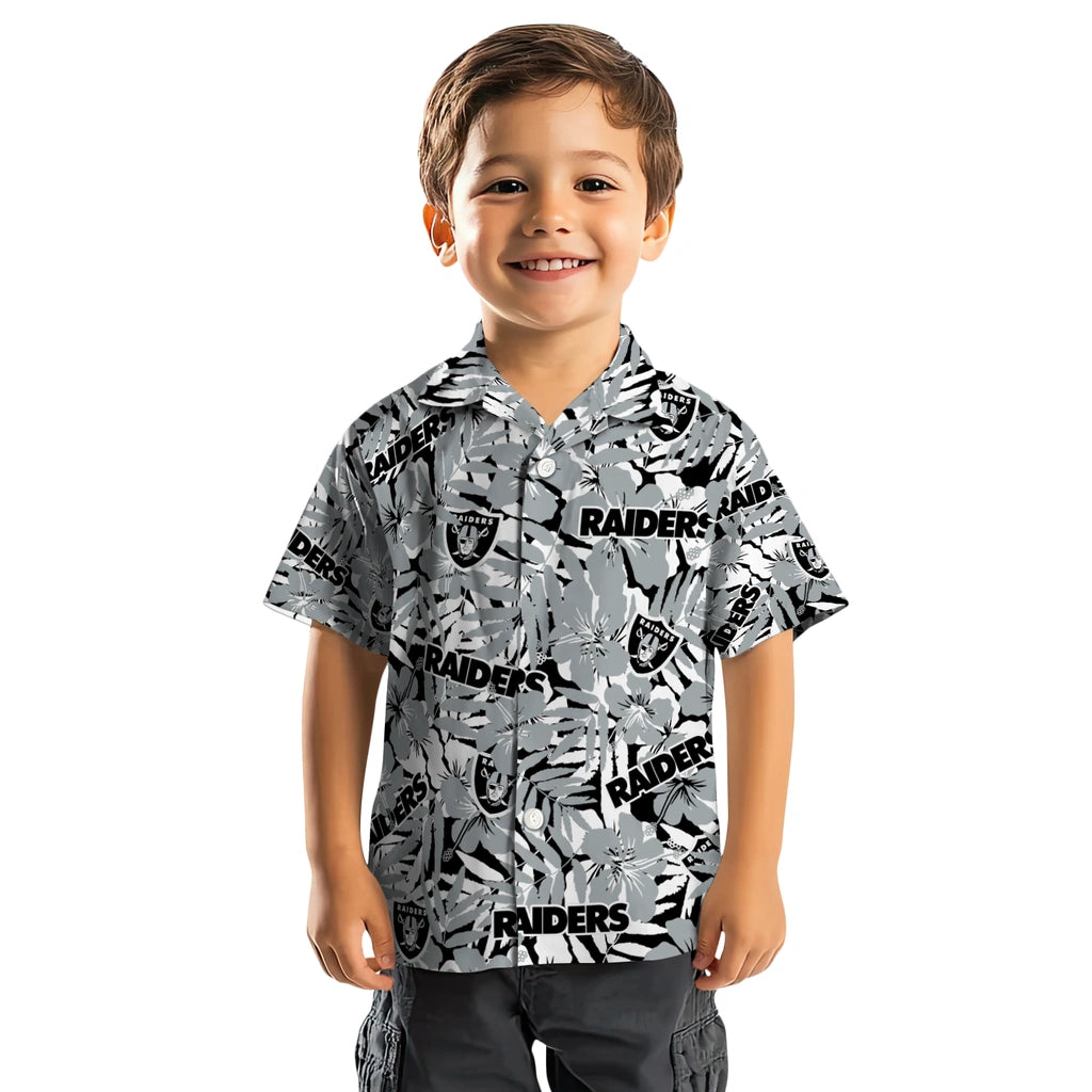Las Vegas Raiders Hawaiian Shirt - Hibiscus Overlay | Moonbestprint