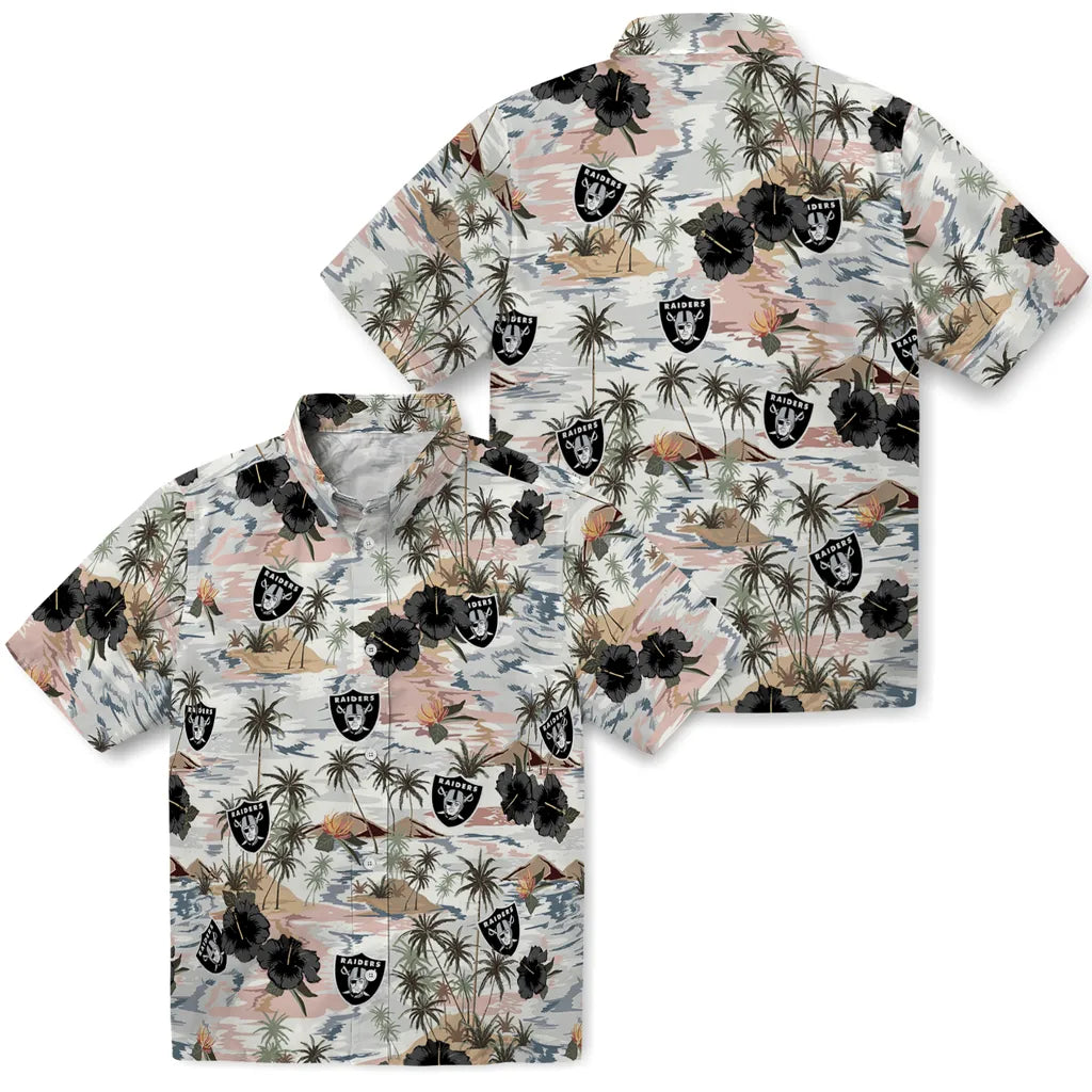Las Vegas Raiders Hawaiian Shirt - Hibiscus Seaside | Moonbestprint