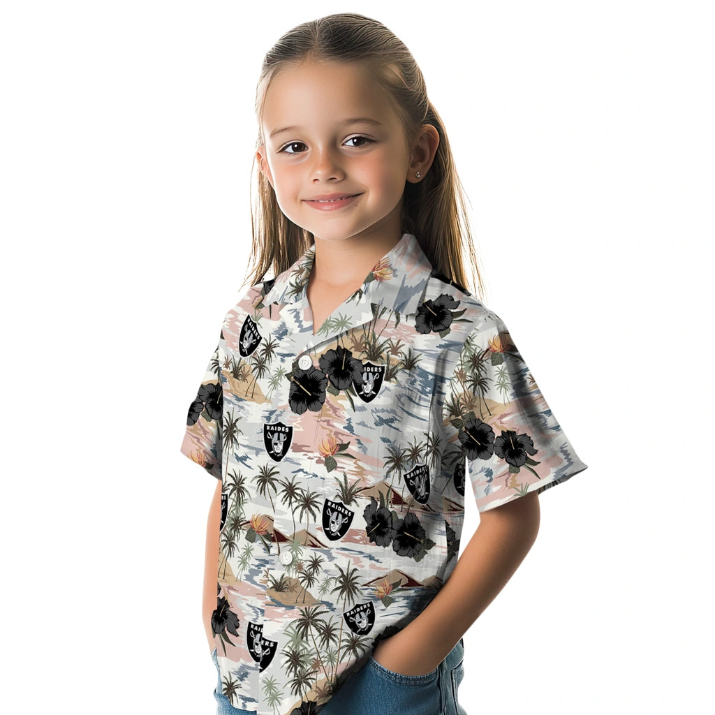 Las Vegas Raiders Hawaiian Shirt - Hibiscus Seaside | Moonbestprint