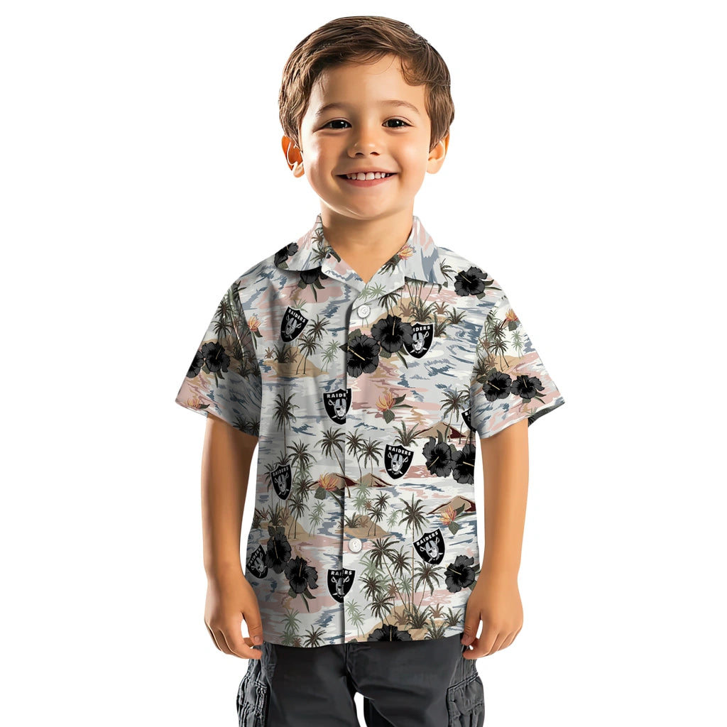 Las Vegas Raiders Hawaiian Shirt - Hibiscus Seaside | Moonbestprint