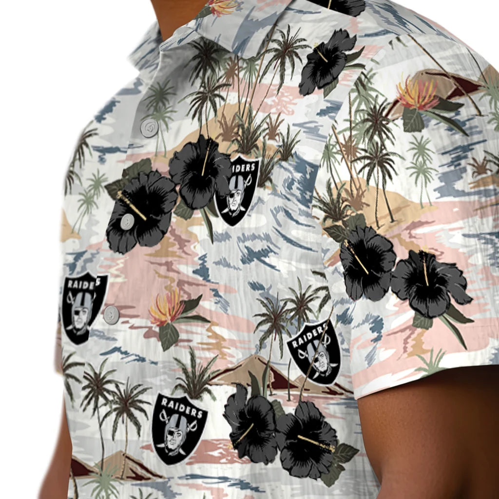 Las Vegas Raiders Hawaiian Shirt - Hibiscus Seaside | Moonbestprint